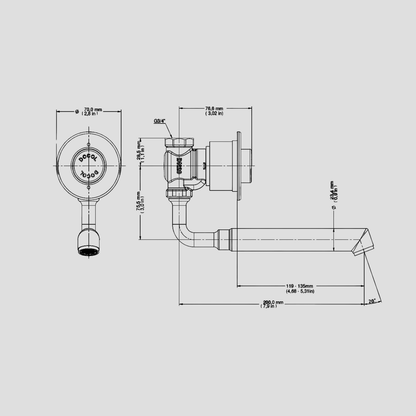 Grifo Antivandalismo a muro para Lavabo DOCOL
