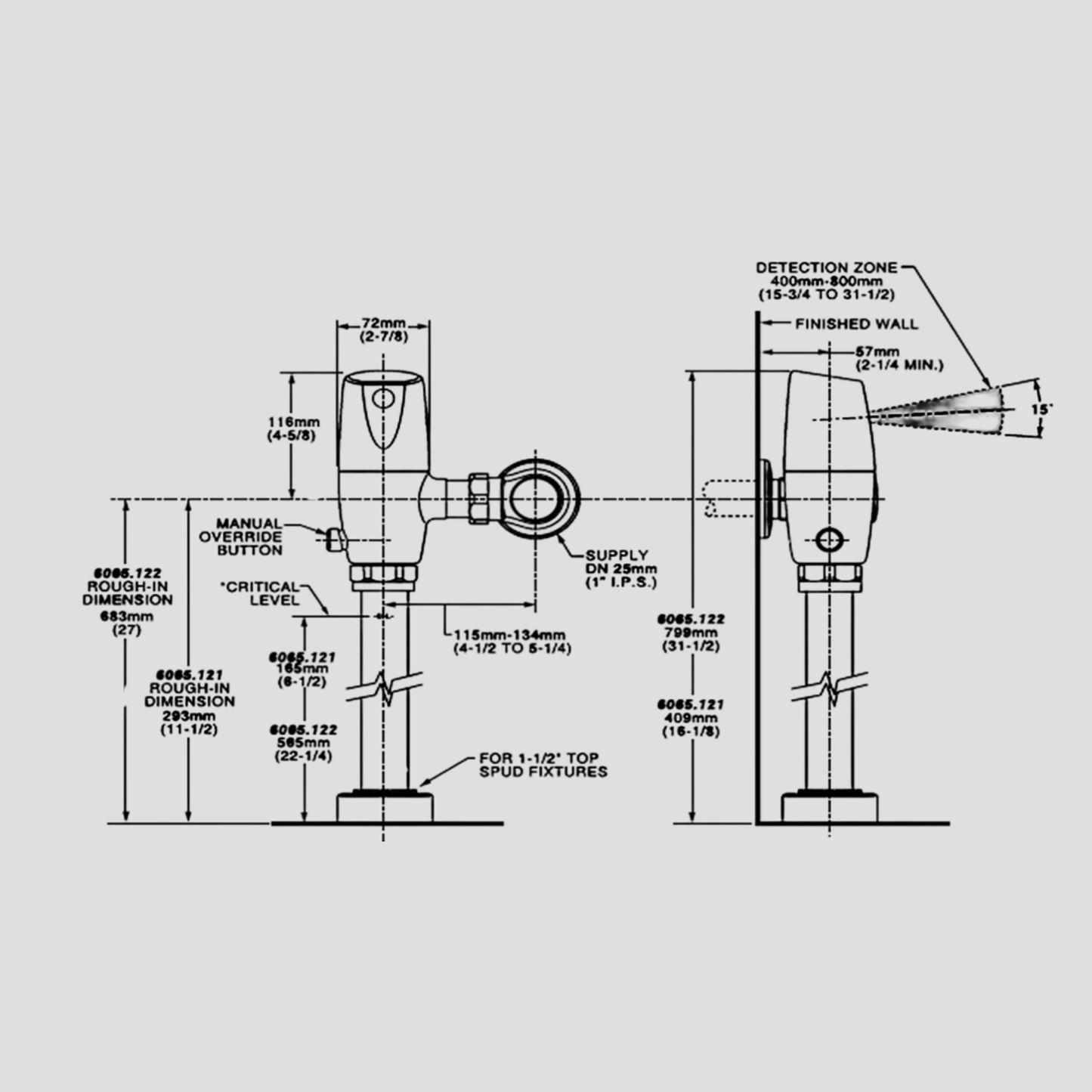 Fluxómetro de sensor para Sanitario American Standard